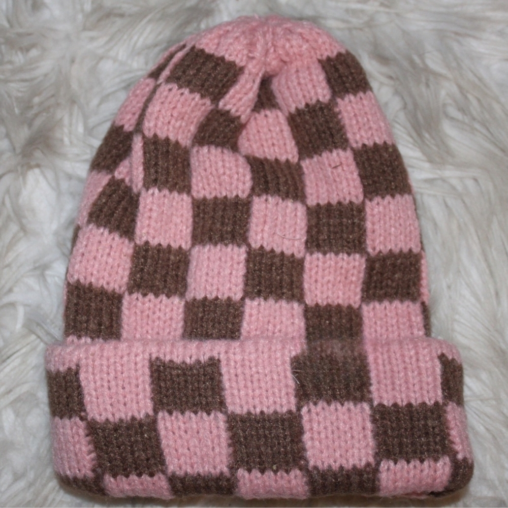 Soft Check Energy Beanie - Rosewood Blush